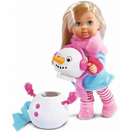 Кукла Еви и снеговик, 12 см. 